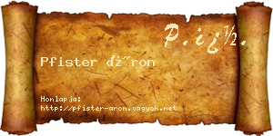 Pfister Áron névjegykártya