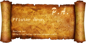 Pfister Áron névjegykártya